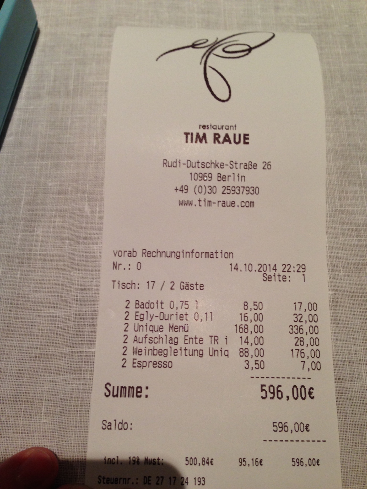 Tim Raue, Rudi Dutschke Strasse, Berlin | | The real picky gourmet